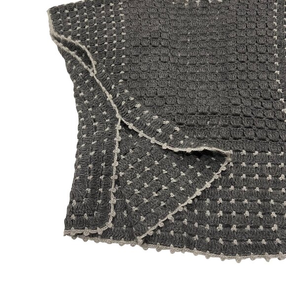 Anthropologie Moth Crochet Boxy V-neck Vest, Gray, S - Picture 7 of 12